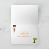 Aloha Black Hair Boy Carte de remerciements (Intérieur)