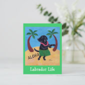 Aloha Black Labrador Briefkaart (Staand voorkant)