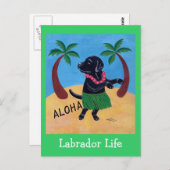 Aloha Black Labrador Briefkaart (Voorkant / Achterkant)