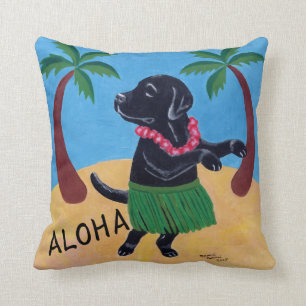 Aloha Black Labrador Pillow Kussen