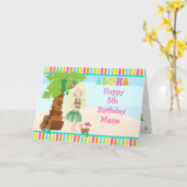 Aloha blond haar meisje kaart (Gele Bloem)