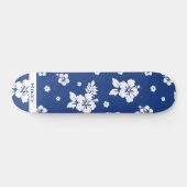 Aloha Blue Classic Hawaiian Seamless Pattern Skateboard (Horizontaal)