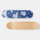 Aloha Blue Classic Hawaiian Seamless Pattern Skateboard (Horizontaal)