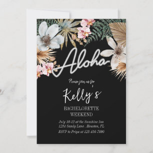Aloha Boho Tropical Botanical Bachelorette Weekend Kaart