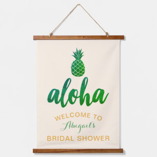 Aloha Bruidsfeest Welkom (Groen) Hangend Wandkleed