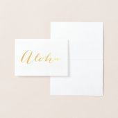 Aloha Calligraphy Gold Foil Stationery Note Kaart (Display)