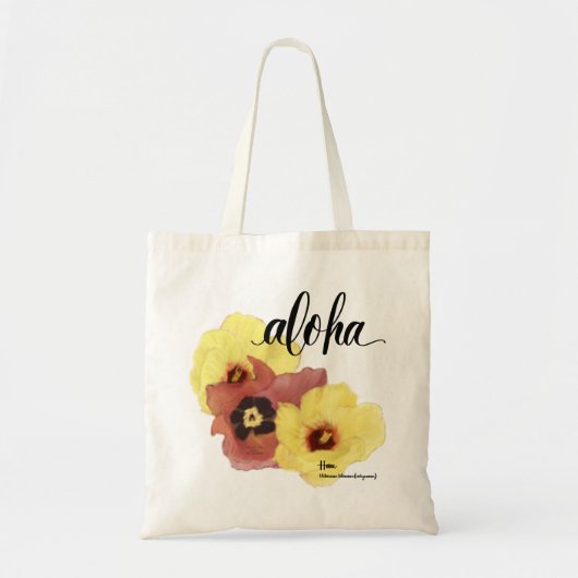 Aloha Canvas tas Hau Hibiscus Aloha (blanco rug) (Voorkant)