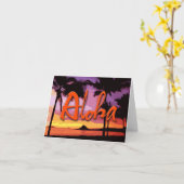 Aloha carte pour notes de coucher du soleil (Fleur jaune)