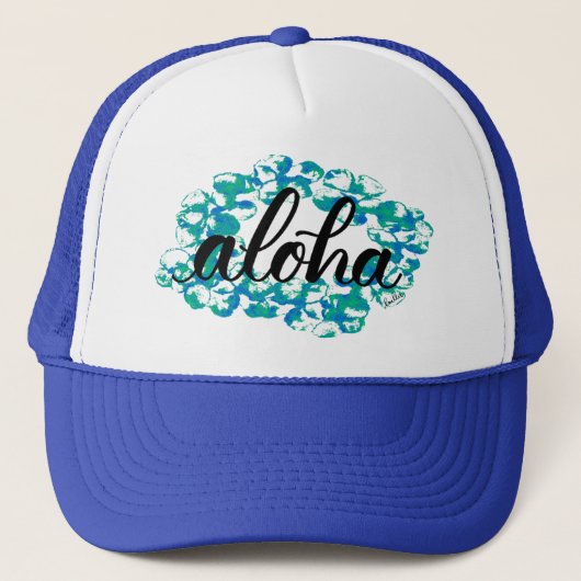 Aloha casquette de camionneur de Lei de Plumeria (Devant)