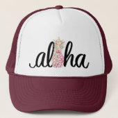 Aloha casquette rose de camionneur d'ananas (Devant)