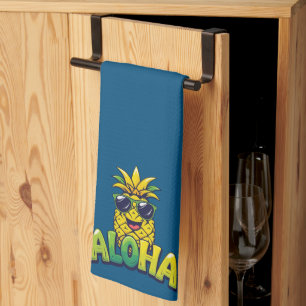 Aloha Collectie Ananas Keuken Handdoek Donker Blau
