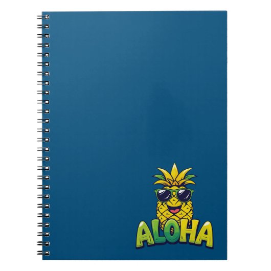 Aloha Collection ananas Carnet Turquoise spirale (Devant)