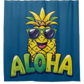 Aloha Collection ananas rideau de douche Turquoise (Devant)