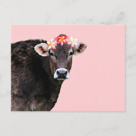 Aloha Cow, Lei, Pink Summertime Fun Briefkaart