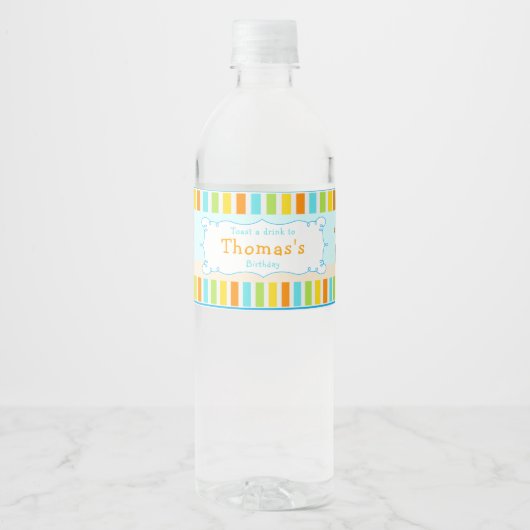 Aloha Cute Boy Waterfles Etiket (Voorkant)