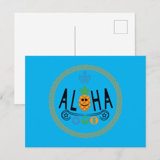 Aloha Design ananas - Carte postale standard (Devant / Derrière)