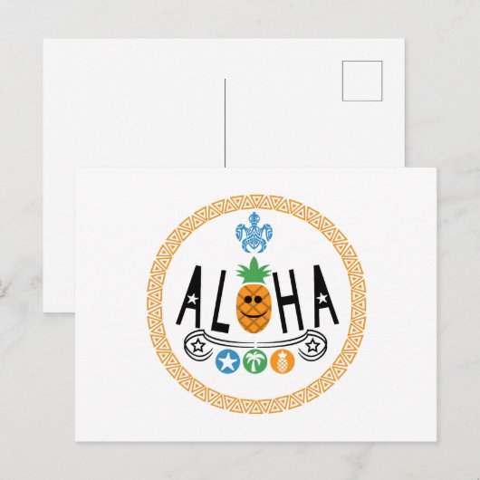 Aloha Design ananas - Carte postale standard (Devant / Derrière)