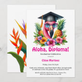 Aloha Diploma Tropical Graduation Pool Party Kaart (Voorkant / Achterkant)