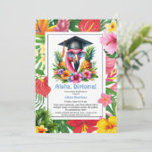 Aloha Diploma! Tropical Graduation Pool Party Kaart (Staand voorkant)