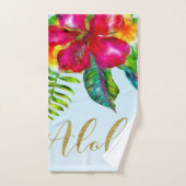 Aloha Électrique Pop Tropical Floral Clair (Serviette à main)