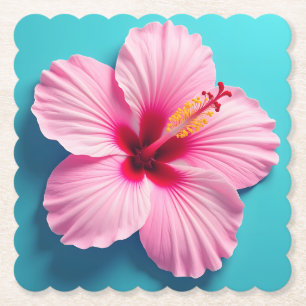 Aloha Elegance: Tropische Hawaiiaanse hibiscus blo Kartonnen Onderzetters