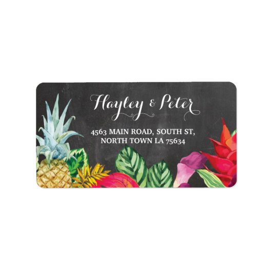 Aloha Elegant Adresse Mariage Étiquettes Stickers (Devant)