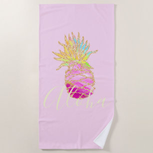 Aloha Élégante serviette de plage en ananas trop