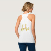 Aloha fancy faux goudglitter pastelananas tanktop (Volledige Achterkant)