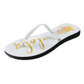 Aloha fancy faux goudglitter pastelananas teenslippers (Schuin)