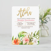 Aloha Fête des mariées tropicale Invitation floral (Debout devant)