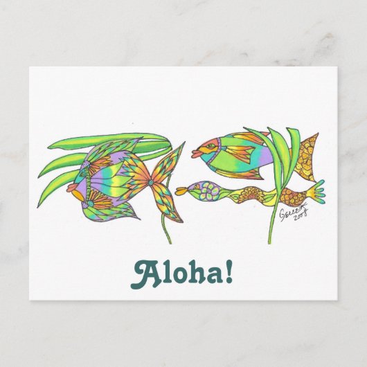 Aloha Fish Briefkaart (Voorkant)