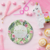 Aloha Flamingo Tropisch Strand Bruiloft Papieren Bordje (Feest)