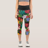 Aloha Fleurs tropicales Capri Leggings (Recto)