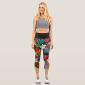 Aloha Fleurs tropicales Capri Leggings (Recto)