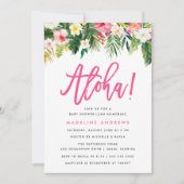 Aloha Floral | Invitation de Baby shower tropical (Devant)