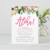 Aloha Floral | Invitation de Baby shower tropical (Debout devant)