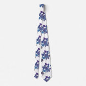 Aloha Flower Blue en Violet Stropdas (Achterkant)