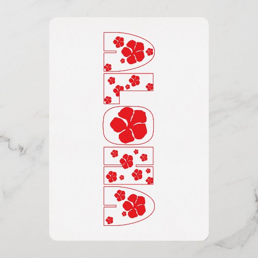 ALOHA FOLIE FEESTDAGENKAART (Voorkant)