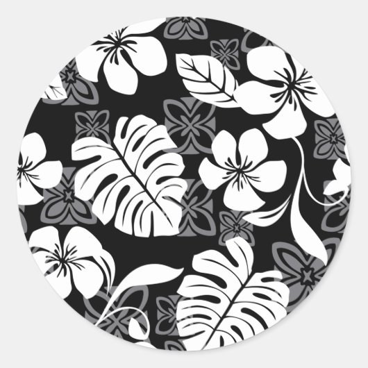 ALOHA FRIDAY (BLACK) CLASSIC ROND STICKER (Voorkant)