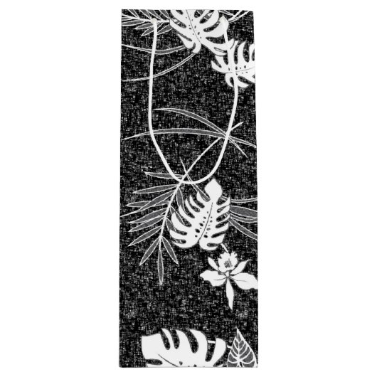 Aloha Gift Bag | Lau Barkcloth Black Wijn Cadeautas (Voorkant)