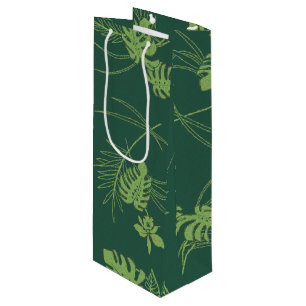  Aloha Gift Bag   Lau Barkcloth Green Wijn Cadeautas