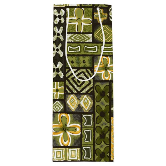  Aloha Gift Bag | Pua Green Wijn Cadeautas (Voorkant)