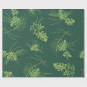 Aloha Gift Wrap | Lau Barkcloth Green Cadeaupapier (Vlak)