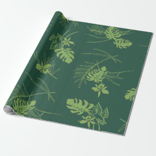  Aloha Gift Wrap   Lau Barkcloth Green Cadeaupapier