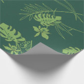 Aloha Gift Wrap | Lau Barkcloth Green Cadeaupapier (Hoek)