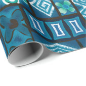  Aloha Gift Wrap | Pua Blue Cadeaupapier (Rol Hoek)