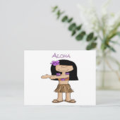 Aloha Girl Briefkaart (Staand voorkant)