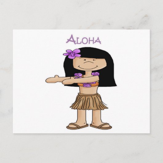 Aloha Girl Briefkaart (Voorkant)