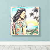 Aloha Girl Canvas Afdruk (Insitu (Houten vloer))