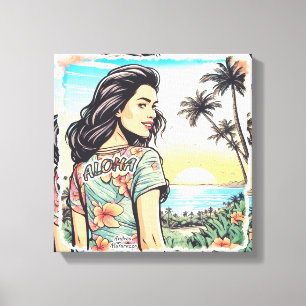 Aloha Girl Canvas Afdruk